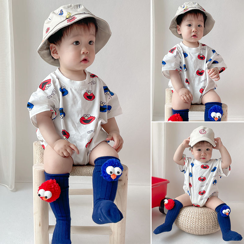 Áo liền quần trẻ sơ sinh bé trai bé gái áo liền quần todler áo liền quần ngắn tay một mảnh