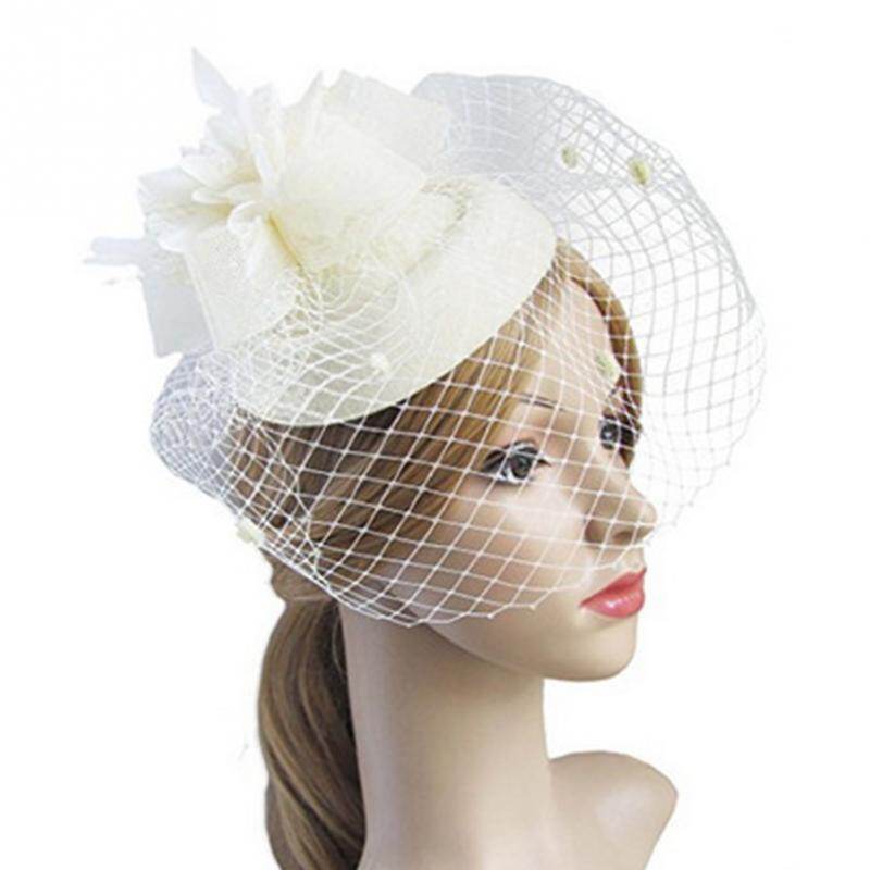 Feather Flower Net Hat Mesh Yarn Flower 
