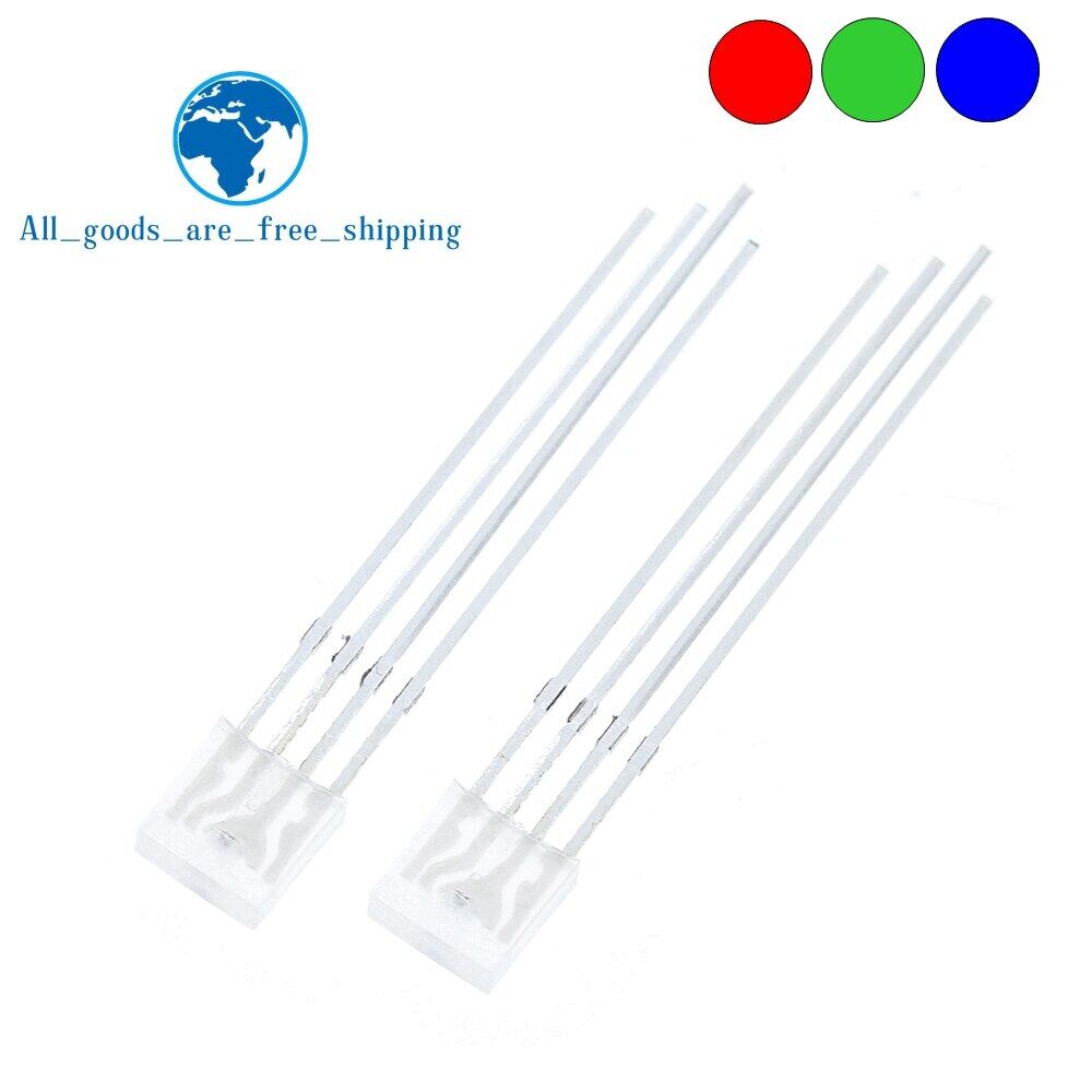 100 chiếc đèn led hình chữ nhật đèn led rgb 255 diod cực âm/cực dương vuông 25mm điốt phát sáng xanh dương xanh lá đỏ diodo tự làm