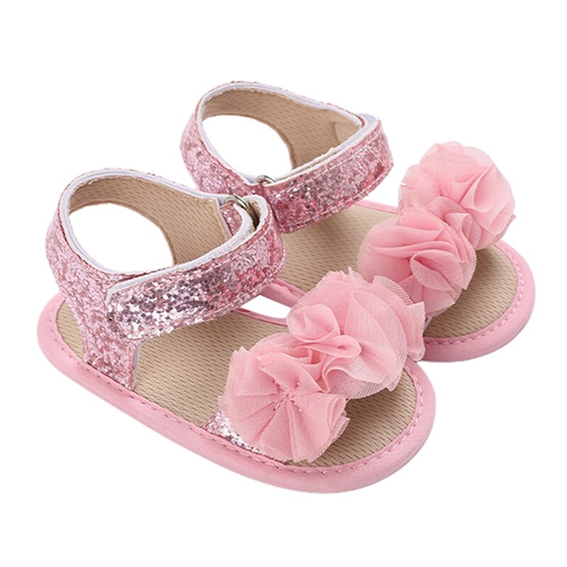 cũi đế mềm chống trượt Giày sandal đính hoa thường ngày mùa hè cho bé gái