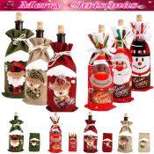 Christmas Wine Bottle Cover Merry Christmas Decorations For Home 2021 Christmas Ornament New Year 2022 Xmas Navidad Gifts