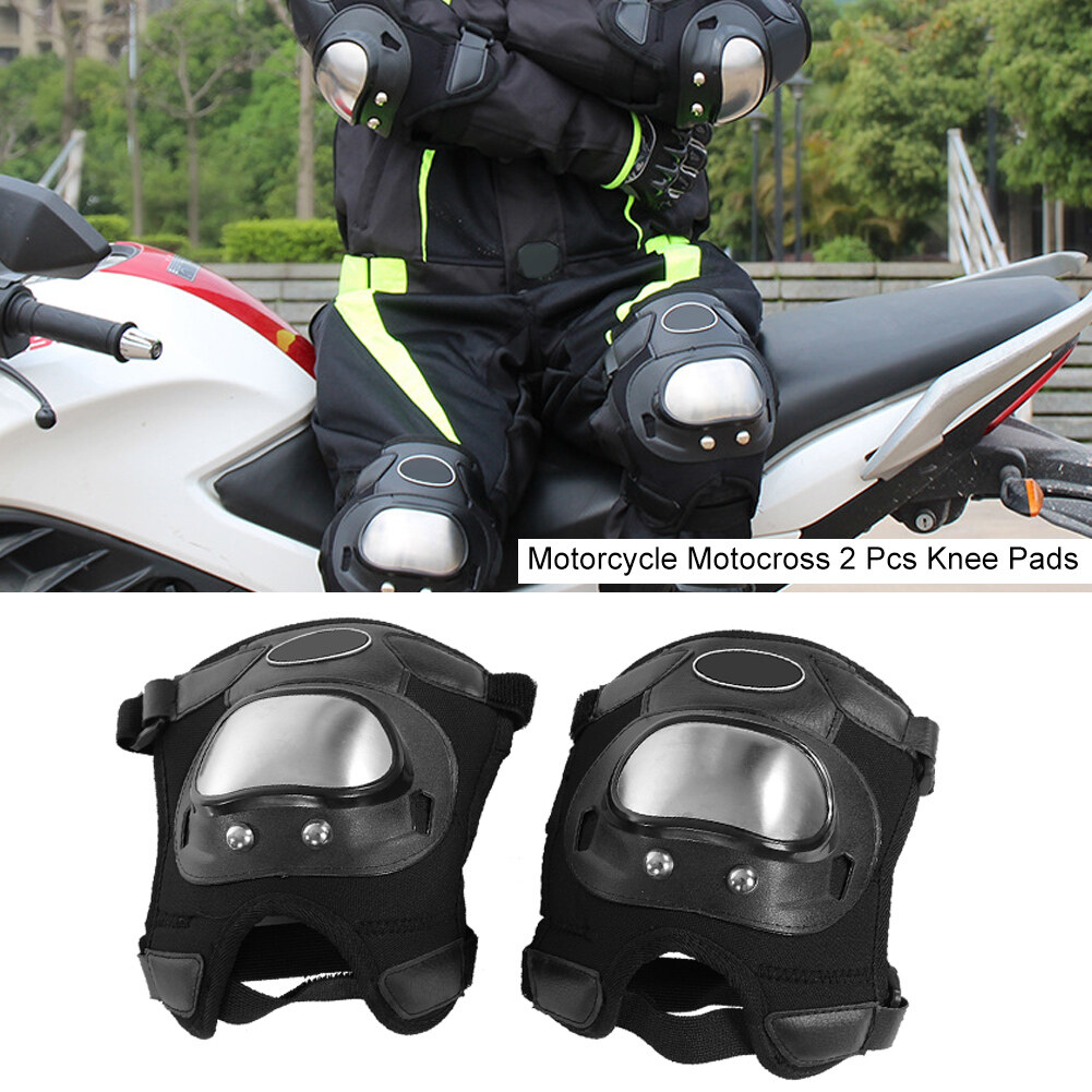 2 pcs thép không gỉ xe máy xe Motocross ATV người lớn Miếng đệm đầu gối băng bảo vệ ống chân Ốp áo giáp bảo vệ bộ