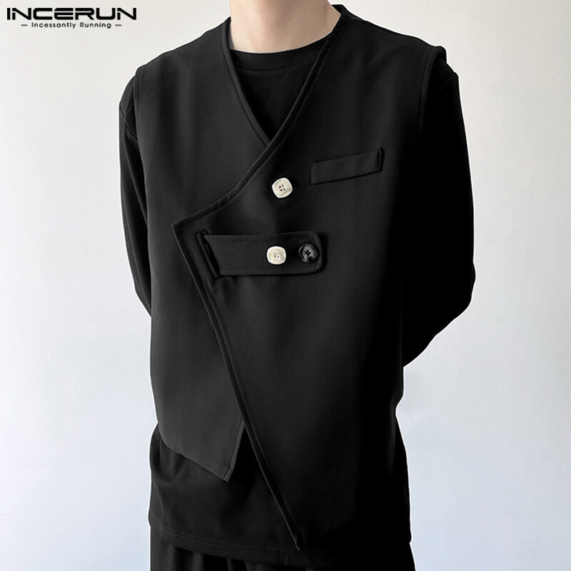Incerun áo khoác parka cổ điển không tay cho nam áo khoác dạ tiệc trang trọng thường ngày áo khoác áo khoác