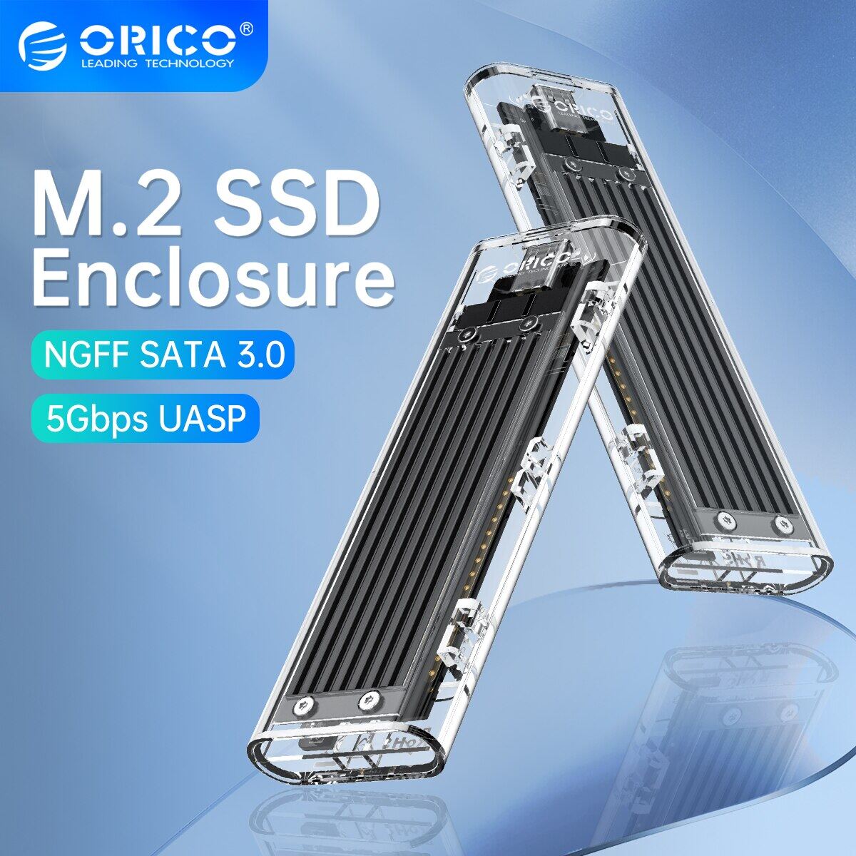 ORICO M2 Vỏ đựng ổ SSD NVMe SSD bao vây M.2 để loại USB C vỏ bọc ổ cứng trong suốt cho NVMe PCIe NGF