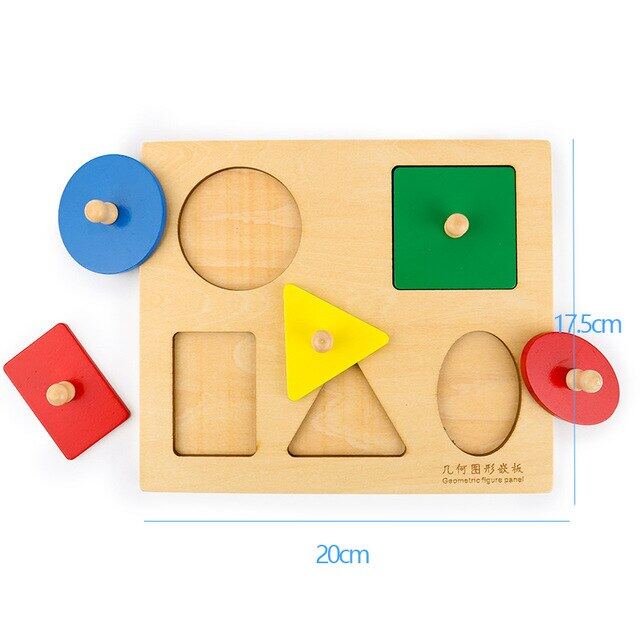 ไม้รูปทรงเรขาคณิตเกมกระดานปริศนาเด็กจิ๊กซอว์การศึกษา Stacker เด็กวัยหัดเดินของเล่นไม้สำหรับเด็ก Montessori Kids Toys