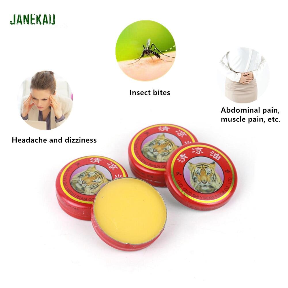 Qian 1pcs 3ml Tiger Balm Mint Cooling Oil Cold Headache Dizziness Cream