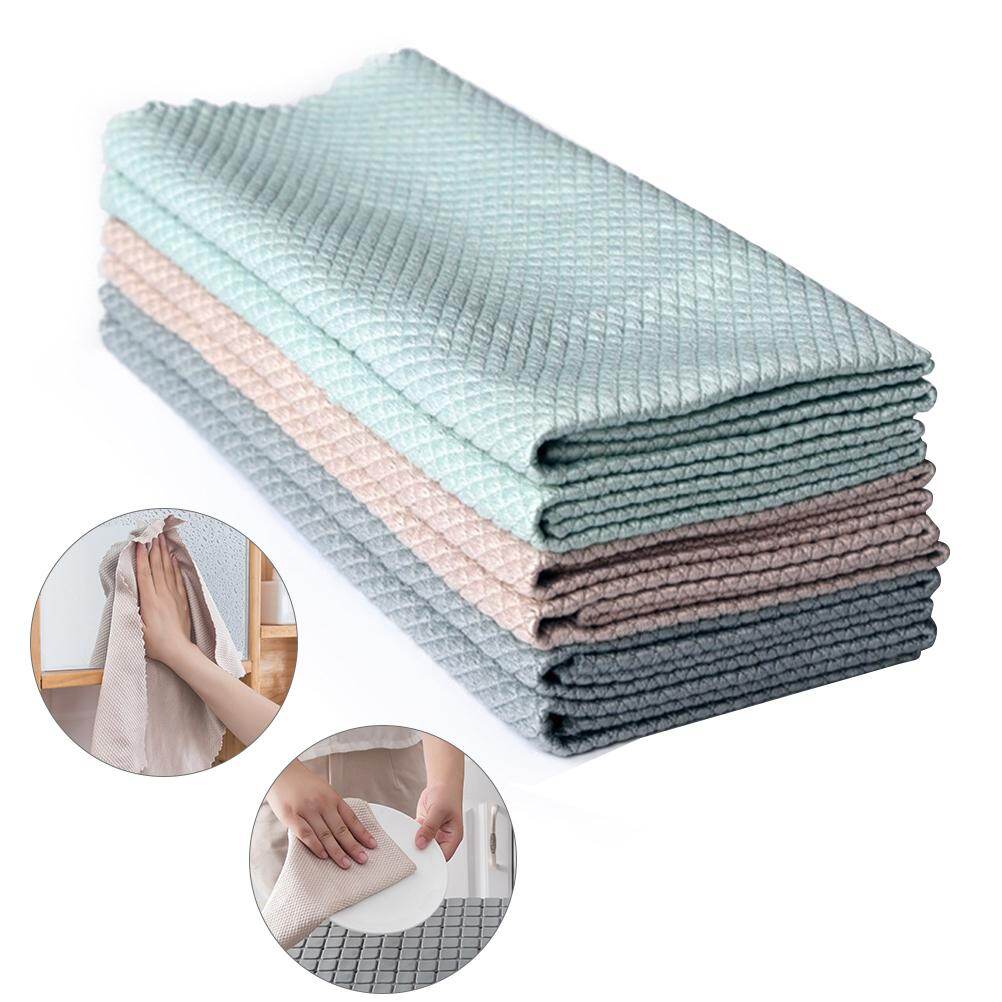 Starlux 5 chiếc vẩy cá vi sợi hiệu quả 30cm * 40cm 5 chiếc giẻ lau vải giẻ lau chống mỡ siêu thấm khăn lau nhà bếp rửa bát đĩa gia đình