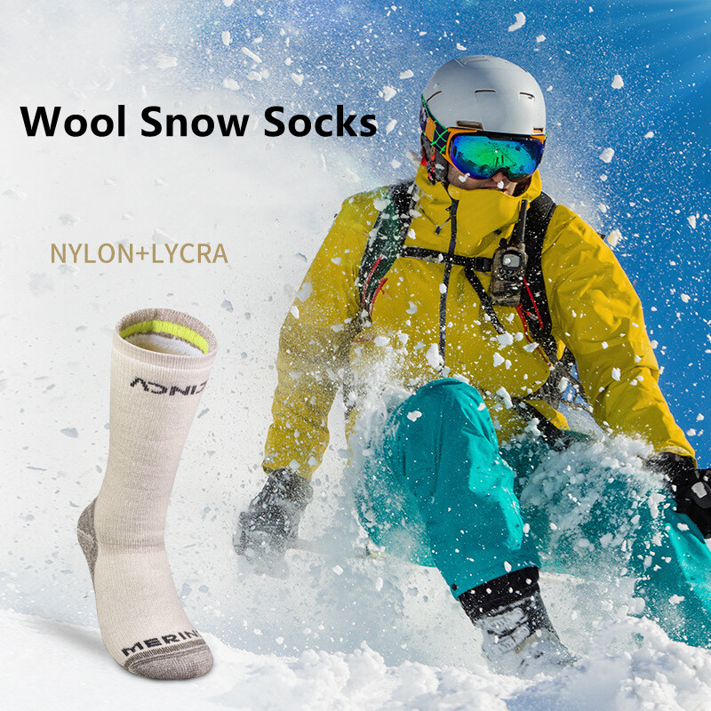 One คู่ AONIJIE E4826 กลางความยาว E4827 เข่าสูงกีฬาขนสัตว์ถุงเท้าหิมะฤดูหนาว WARM หนา Antislip สำหรับเล่นสกีปีนเขา ราคา 589 บาท*ส่งฟรี