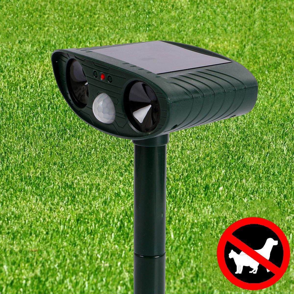 Solar Power Dog Cat Animal Ultra Sonic Repeller Dual PIR Animal Scarer