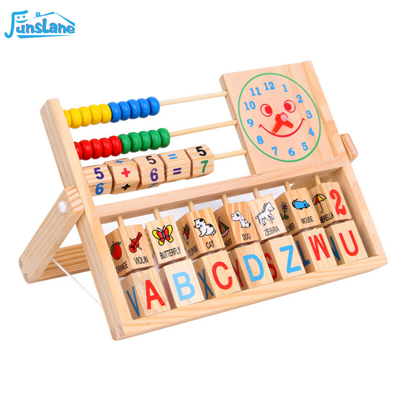 Funslane toán học mầm non đồ chơi học tập khung gỗ Bàn tính với nhiều màu
