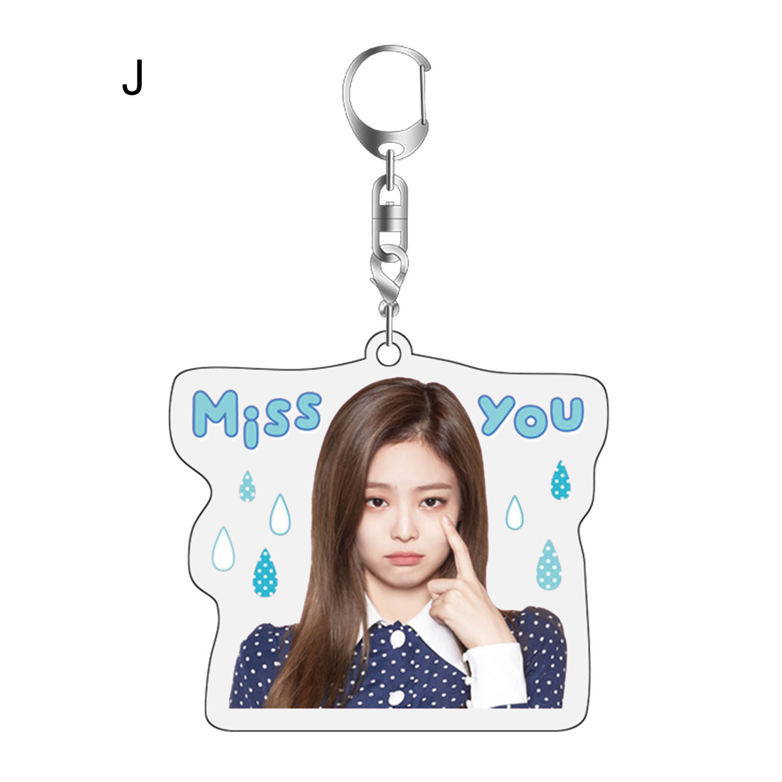 Móc Khóa Treo Trang Trí Túi Ảnh Thật Blackpink Jennie Hai Mặt Bằng Acrylic