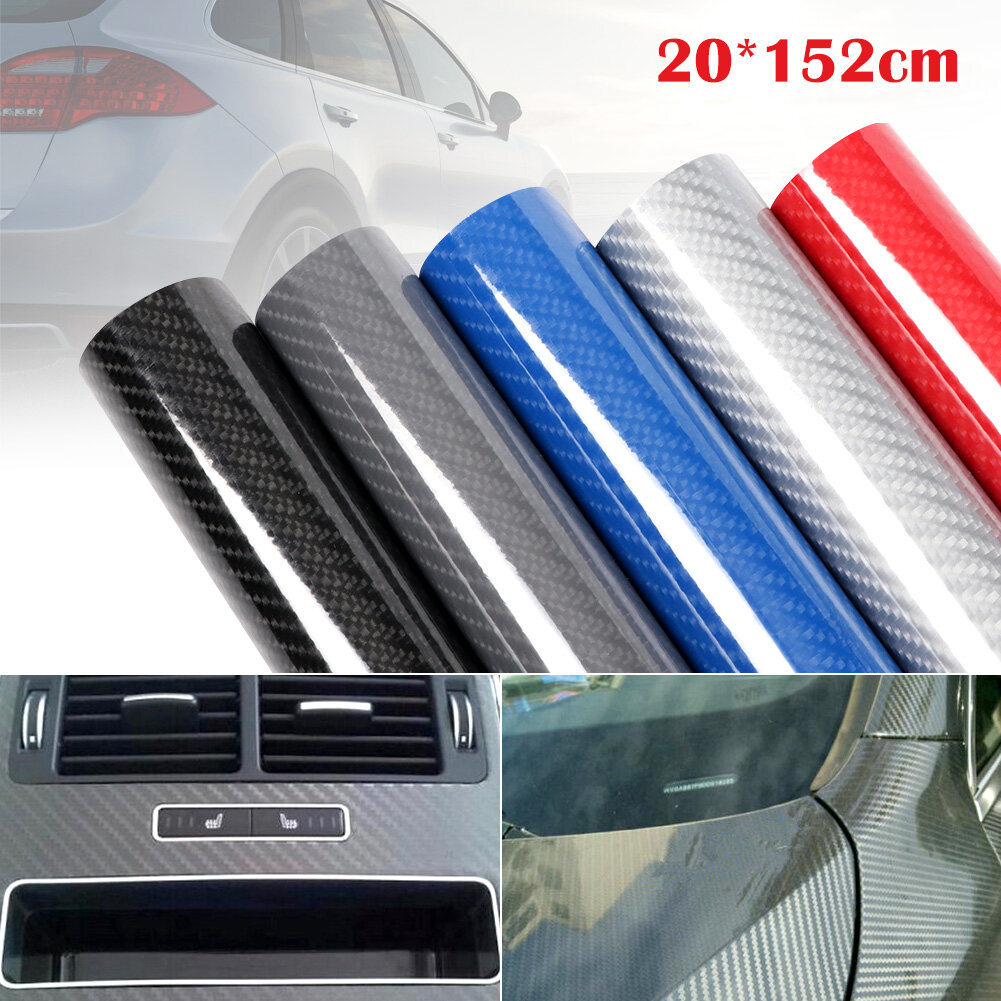 FUVOYA CODs Màng Bọc Vinyl Sợi Carbon 6D Tự Tạo Độ Bóng Cao 50*152Cm Miếng Dán Và Đề Can Xe Ô Tô Xe Máy, Phụ Kiện