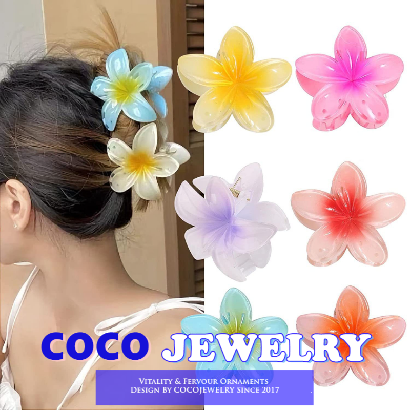 COCOJEWELRY Color Flower Catch Clip Back Head Hair Clip Female Sweet Shark