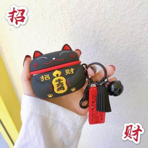 Mèo Tiền Lì Xì Có Móc Khóa Tai Nghe Cho Apple Airpod Pro AirPods 1 2 3 Vỏ Mềm Silicone Tai Nghe Airpods Vỏ Túi Phụ Kiện Bảo Vệ AirPod Đỏ Trắng Vàng Đen