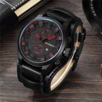 Fashion Mens Watches CURREN Top Luxury Brand 8225 Automatic Date Display Quartz Clock Men Watch Military Leather Men Watch