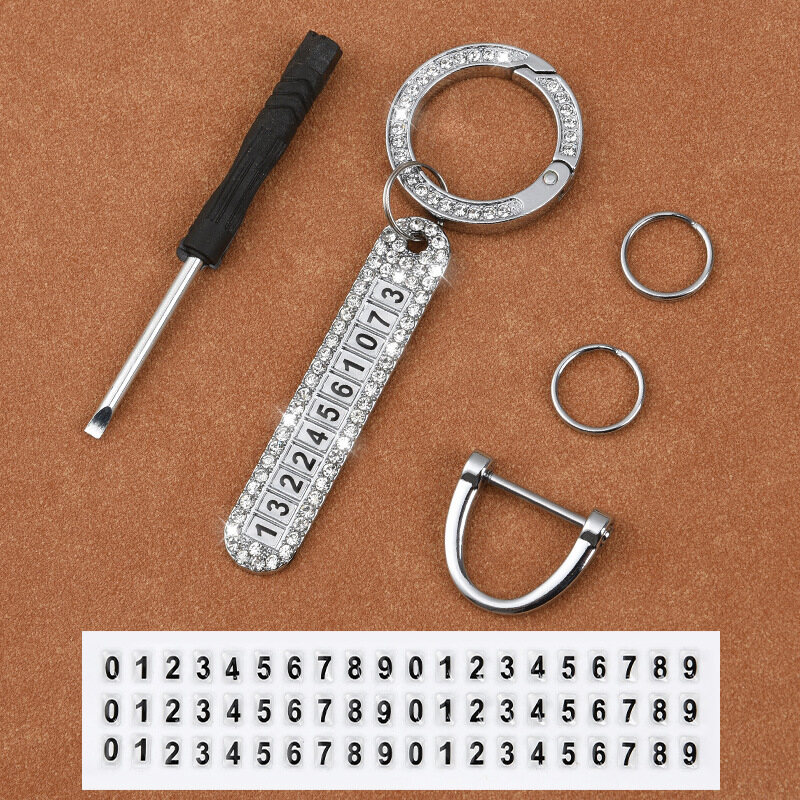 Key tinh tế số trang trí dây xích điện thoại chống mất tấm với Keychain xe ô tô