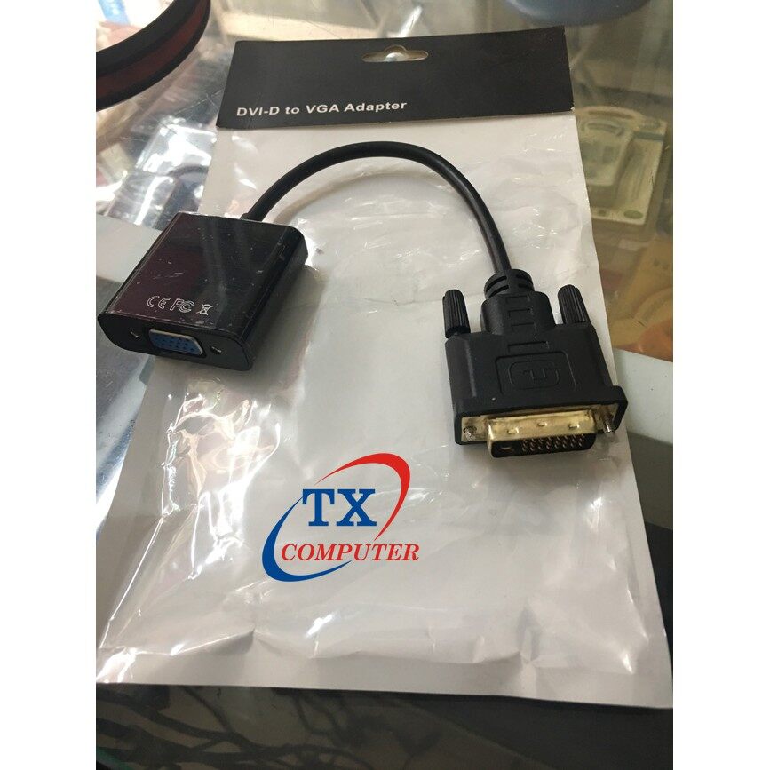 Cáp chuyển đổi dvi-d 24+1 ra vga màn hình lcd, máy chiếu có vga,dvi to vga 24+1 dài 20cm