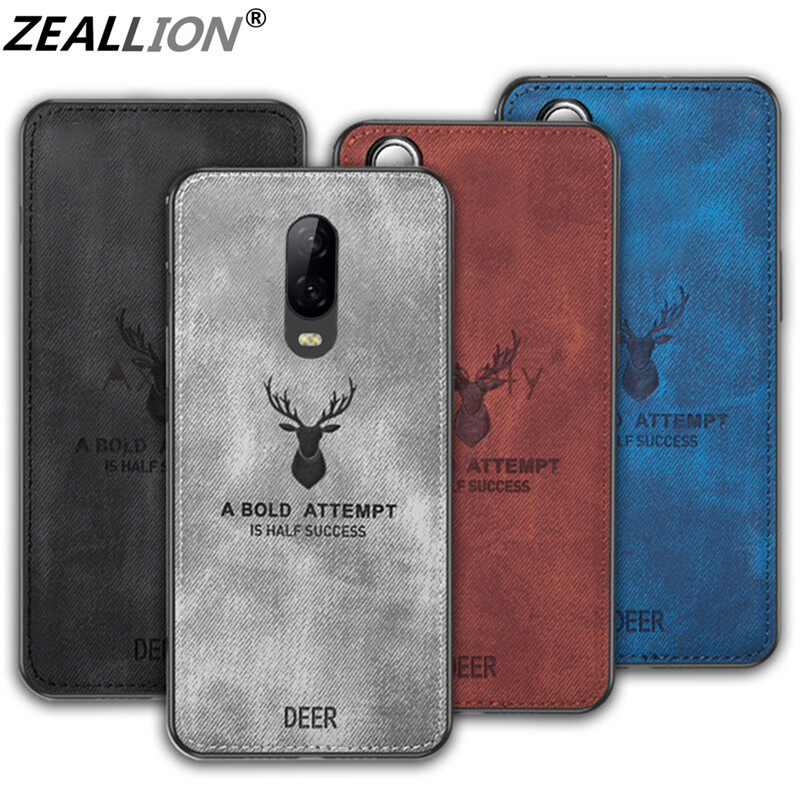 Zeallion cho ốp lưng điện thoại tpu mềm bảo vệ chống sốc họa tiết nai sừng tấm vải dệt hình nai cổ điển