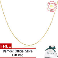 BAMOER Authentic Gold Color 925 Sterling Silver Basic Cable Chain Necklace Pendant for Women Long Chain Fashion Jewelry SCA016