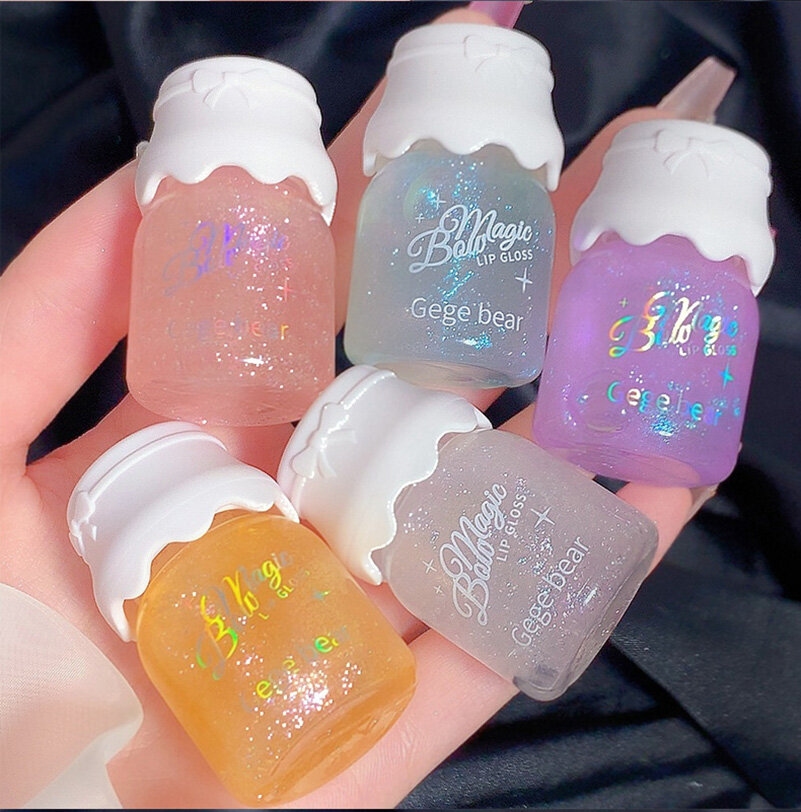 Milk Jar Lip Gloss Plump Lip Oil Flash Lip Gloss Lasting Moisturizing Lipstick Lip Gloss Cosmetics Milk Jar Lip Gloss Colorless Flash Lip Gloss Cosmetics