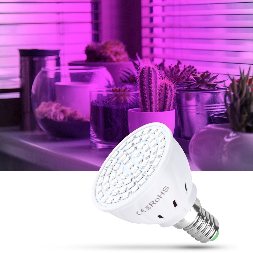 Đèn trồng thủy canh e27 80 led bóng đèn led grow quang phổ đầy đủ 220v đèn uv cây giống hoa fitolamp