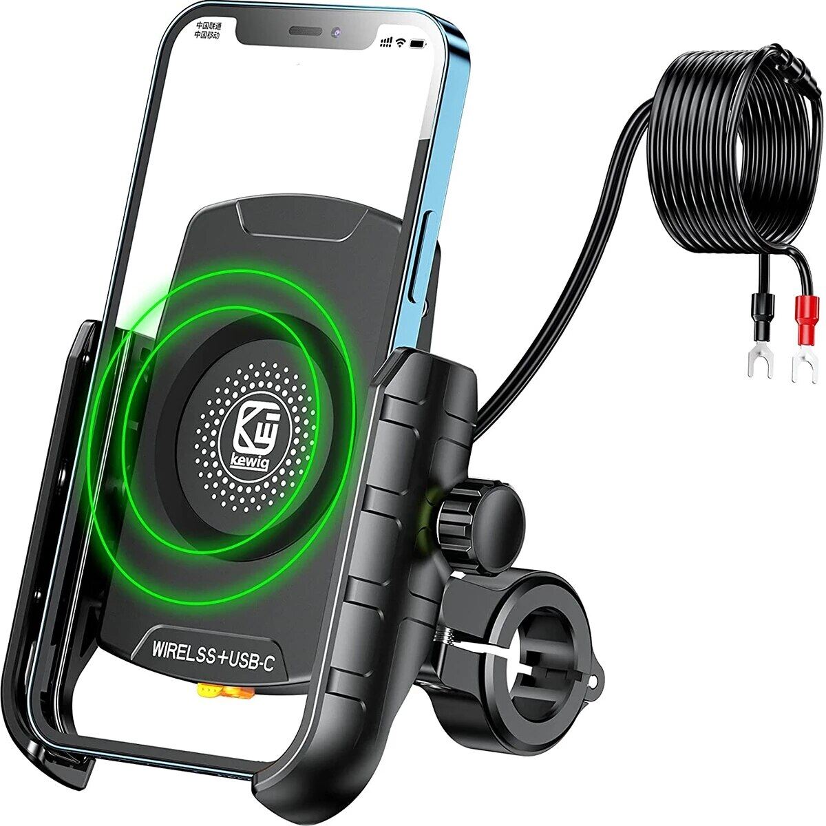 Giá đỡ điện thoại xe máy không thấm nước qc3.0 usb-c qi giá đỡ điện thoại giá đỡ điện thoại gương sạc usb 360 hỗ trợ cho moto