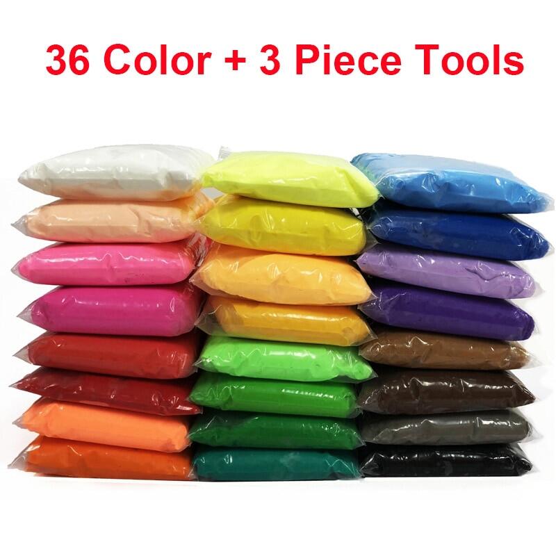 36 màu không khí khô đất sét nhẹ với 3 công cụ đồ chơi giáo dục đầy màu