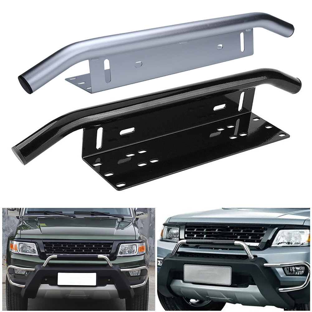 FUVOYA Car Number Plate Offroad Front License Number Plate Bracket Frame Holder Light Bar Mount Bumper