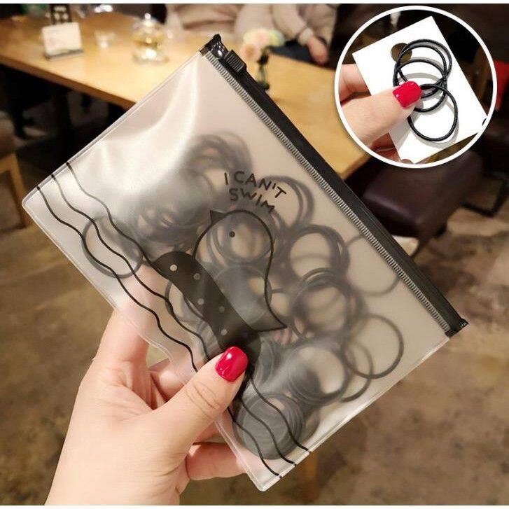 100 Cái/túi Phụ Nữ Ban Nhạc Cao Su/Hàn Quốc Đàn Hồi Tóc Ban Nhạc/Ngắn Gọn Phong Cách Rắn Màu Phổ Biến Tóc Ties