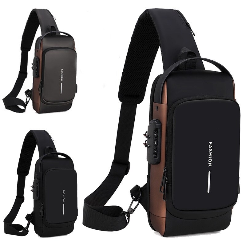 {hot} Men 39;s Multifunction Anti theft USB Shoulder Bag Man Crossbody Cross Body Travel Sling Chest Bags Pack Messenger For Male