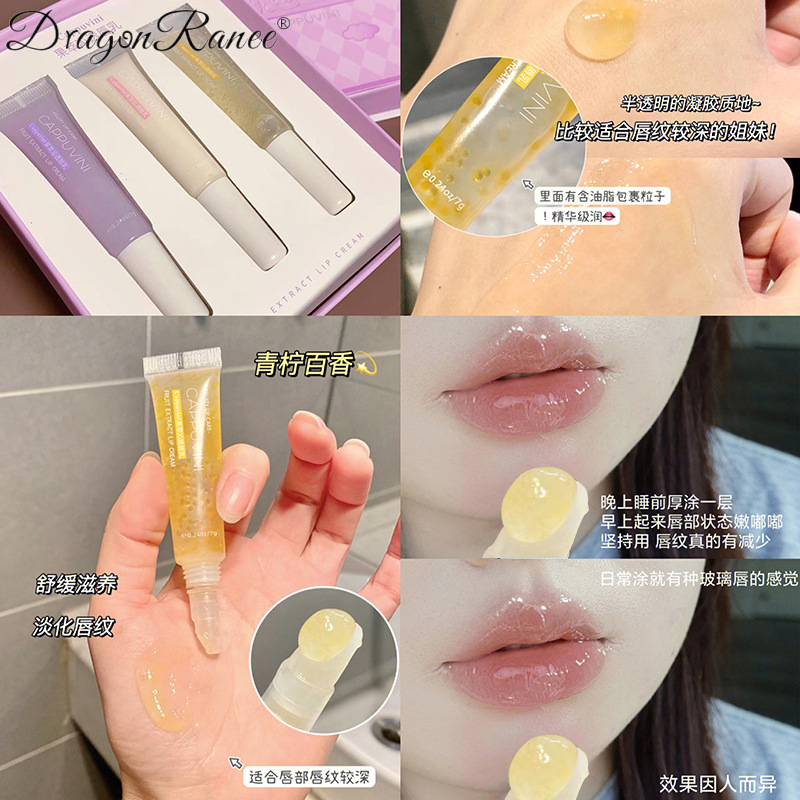 DragonRanee Son Dưỡng Ẩm Kem Dưỡng Môi Tinh Chất Kem Dưỡng Môi Trái Cây Sửa Chữa Đường Viền Môi
