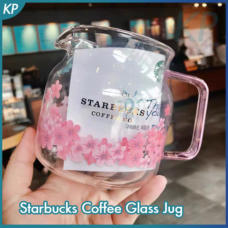 Starbuck Mug Glass Cup 570ml Large Capacity Coffee Glass Jug Pink Sakura Coffee Cup Milk Cup Drinking Office Glass Tea Cup Creative Gift Box