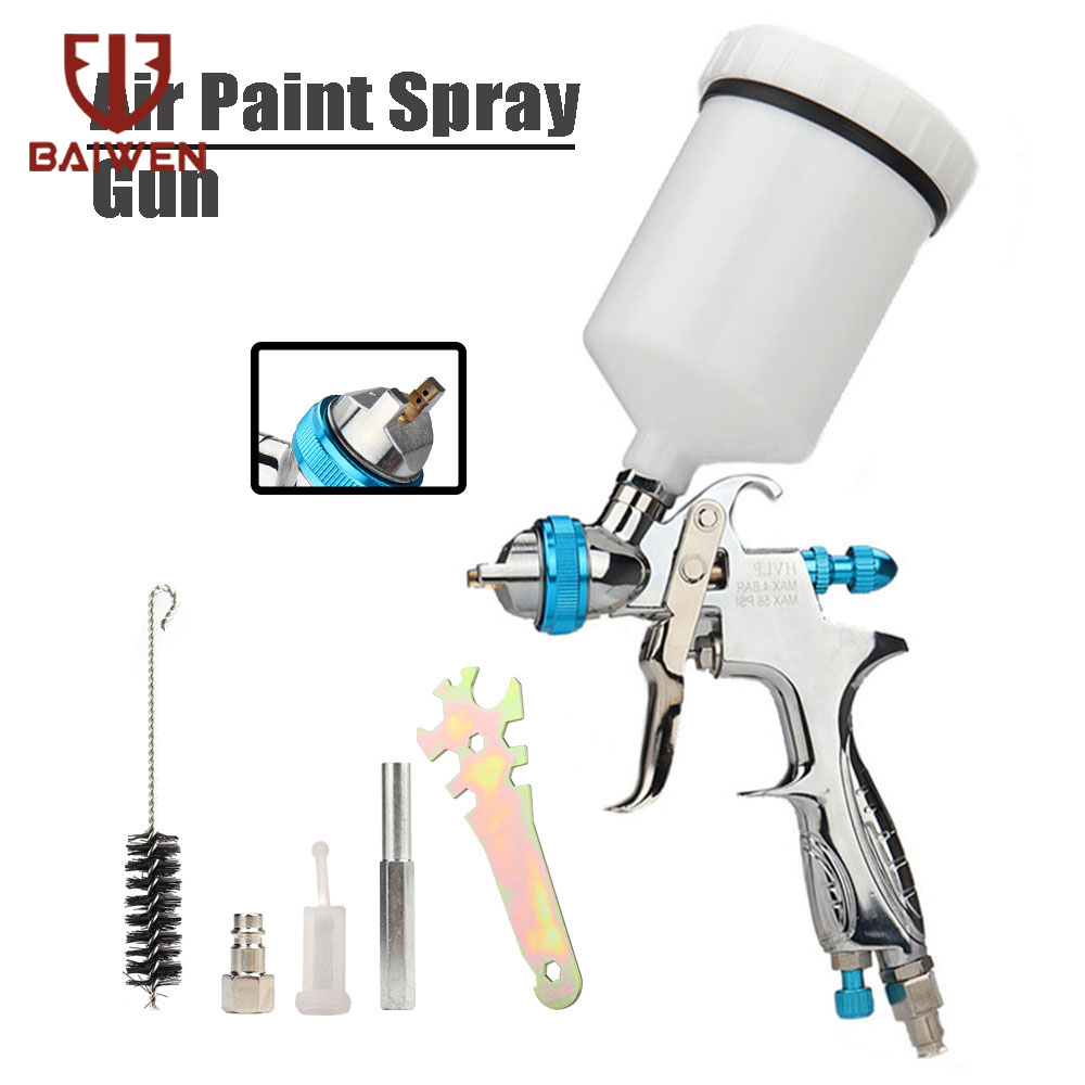 Bai wen M-300 HVLP phun sơn không khí 1.4mm vòi phun không khí Airbrush 600cc khí nén phun trọng lực thức ăn tự động sơn cho Tường, xe phun, làm mô hình, sửa chữa bề mặt đồ nội thất