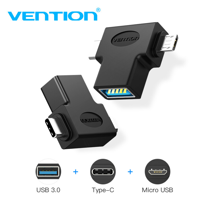 Vention Type C USB OTG USB 3.0 Adapter Cable 2 in 1 Micro USB OTG Converter for Xiaomi One Plus Nexu