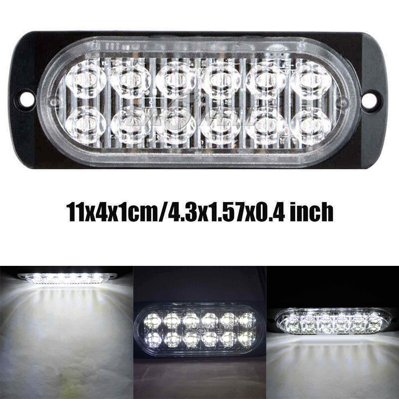 1 PC Vàng 12 Đèn LED Ánh Sáng Nhấp Nháy Thanh Xe Ô Tô, Xe Tải Đèn Cảnh Báo Đèn DC 12-24 V
