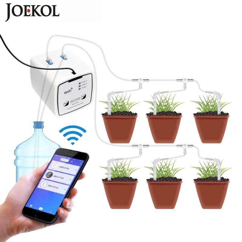 Máy bơm kép mới thiết bị tưới nước điều khiển wifi trong vườn bộ hệ thống tưới nước nhỏ giọt nước tự động điều khiển ứng dụng di động wifi
