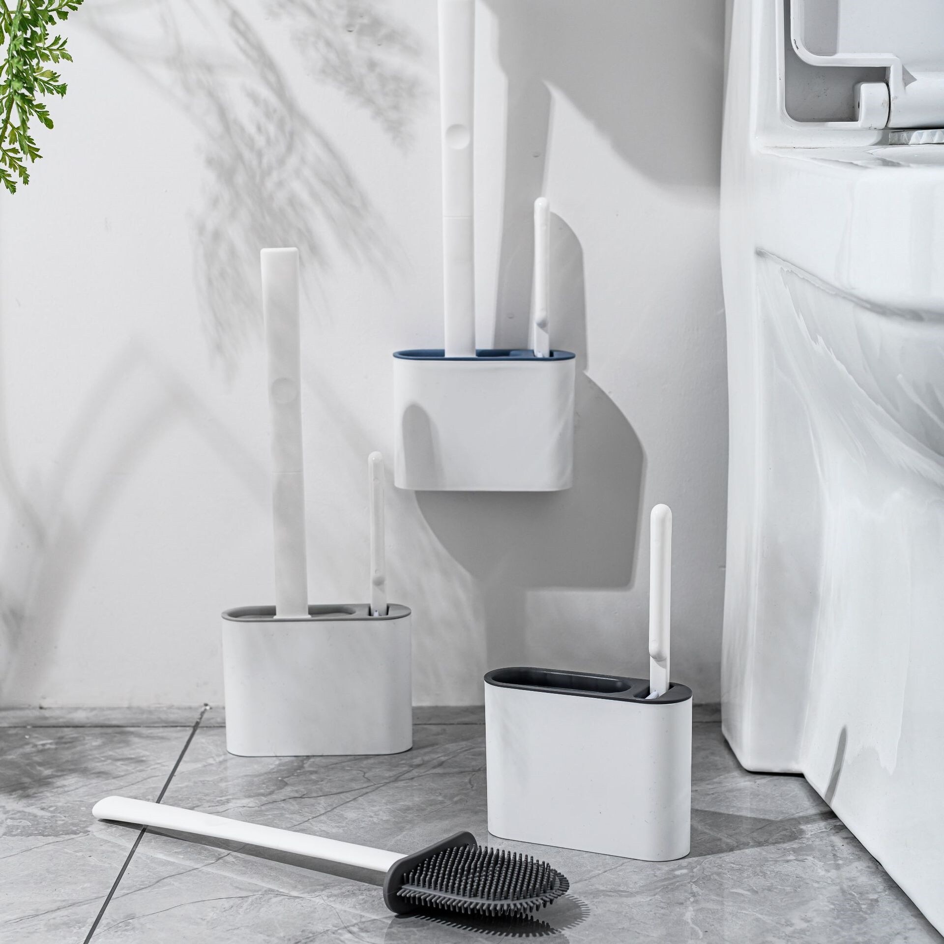 [A Warm26]✾ Bộ Bàn Chải BồN CầU Treo Tường Với Cống Chủ Silicone TPR Nylon 2 Lông Đầu Cho Lau Sàn Công Cụ Phụ Kiện Phòng Tắm