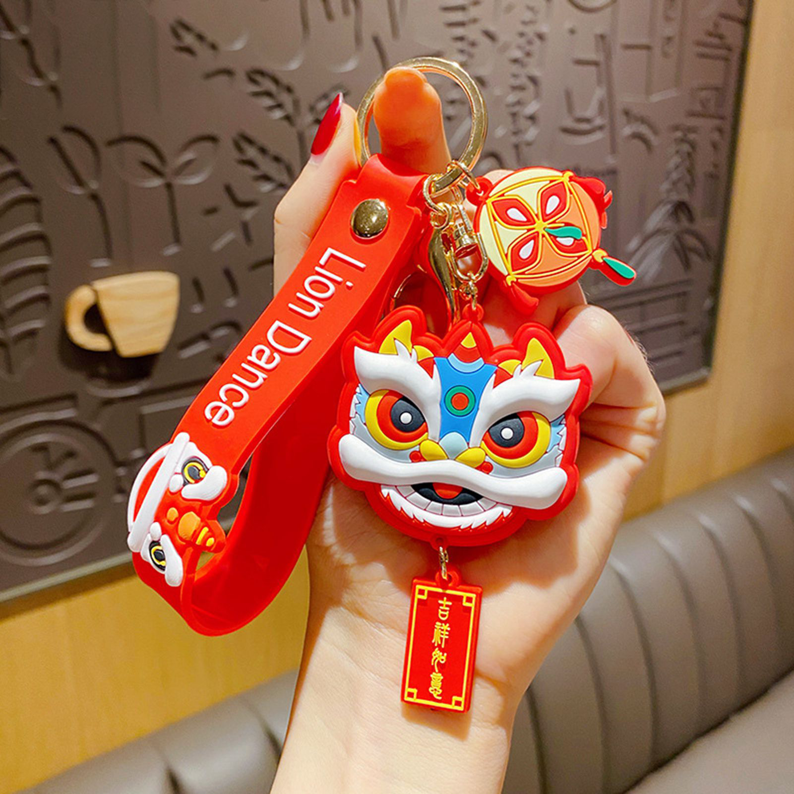 Móc Khóa Bò May Mắn Dễ Thương Sáng Tạo, Túi May Mắn Hoạt Hình Cho Chìa Khóa, Charm Móc Chìa Khóa Búp Bê Bê Xe Mặt Dây Chuyền Vòng Khoá Chào Mừng Năm Mới