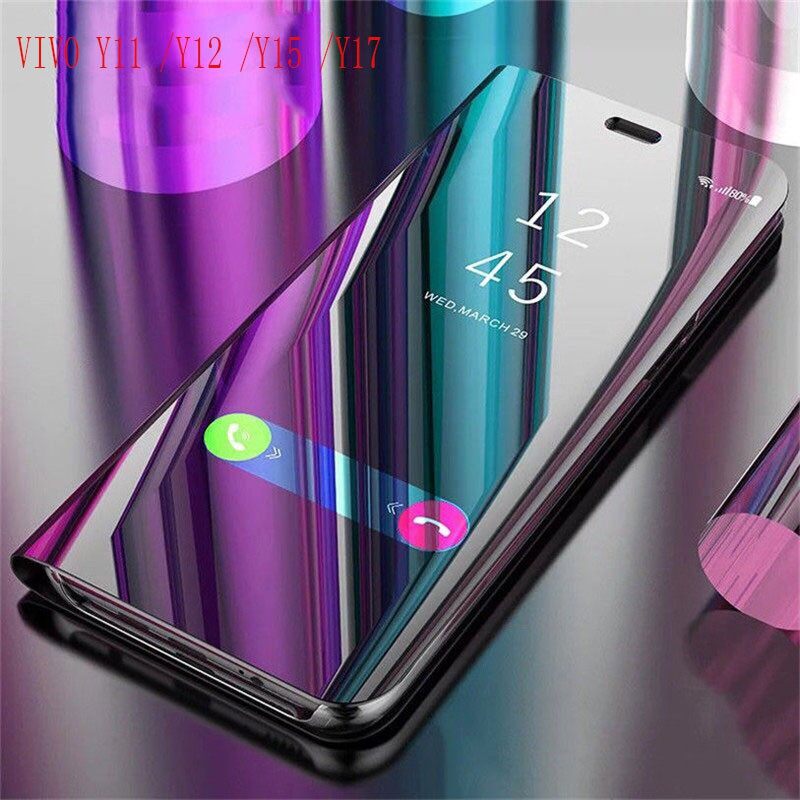 Ốp lưng vivo y11 y11d y12 y15 y17 y19 2019 ốp lưng điện thoại da gương trong suốt ốp lưng lật vivo y11 2019 ốp đứng