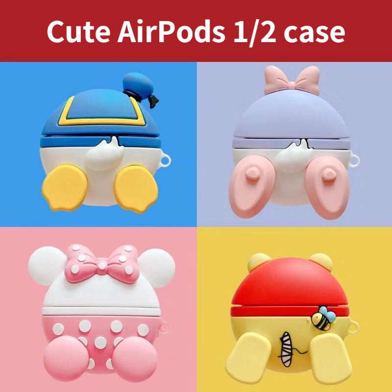 3d Cartoon Butt Airpods Case for Airpods 1 2 Generation Protective Case