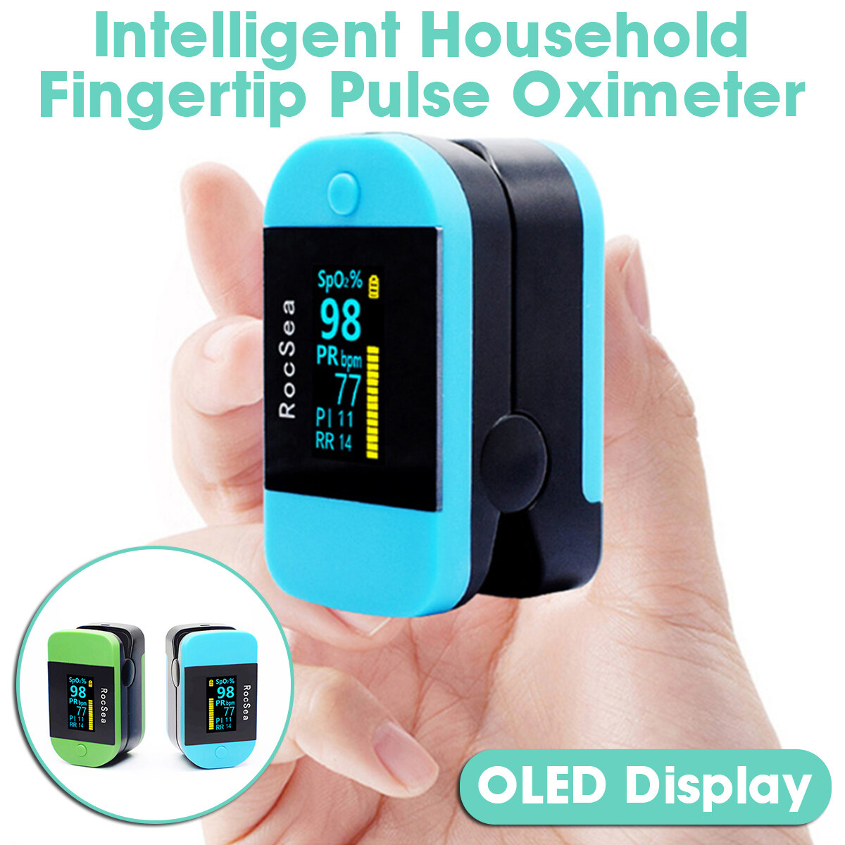 Generic OLED SpO2 RR PR PI Fingertip Pulse Oximeter Oximetry Best