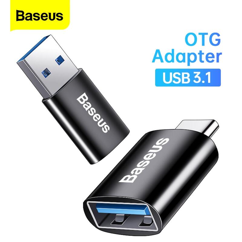 Baseus Bộ Chuyển Đổi OTG USB 3.1 Bộ Chuyển Đổi Type C Đực Sang USB A 10 Gbps Dữ Liệu USBC Cái Cho Macbook Samsung Xiaomi Huawei Đầu Nối