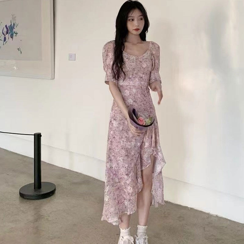 Laz Nigori đầm dự tiệc sang trọng thiết kế đầm dự tiệc cưới sang chảnh 2024 Váy Cổ Vuông Thời Trang Váy Dài Xẻ Hoa Váy Pháp Phá Cách Mùa Hè Cho Nữ Xu Hướng váy dự tiệc đám cưới dam vay nữ đẹp