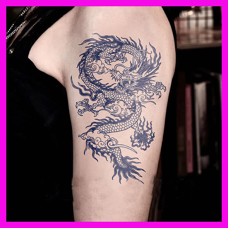 Miếng dán hình xăm thảo dược tạm thời rồng chống thấm nước và chống thấm mồ hôi cho cánh tay nam và nữ