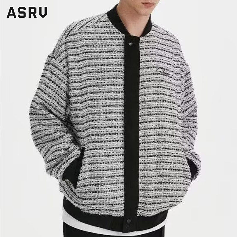 ASRV simple casual jacket baseball uniform double side jacket two ways wear