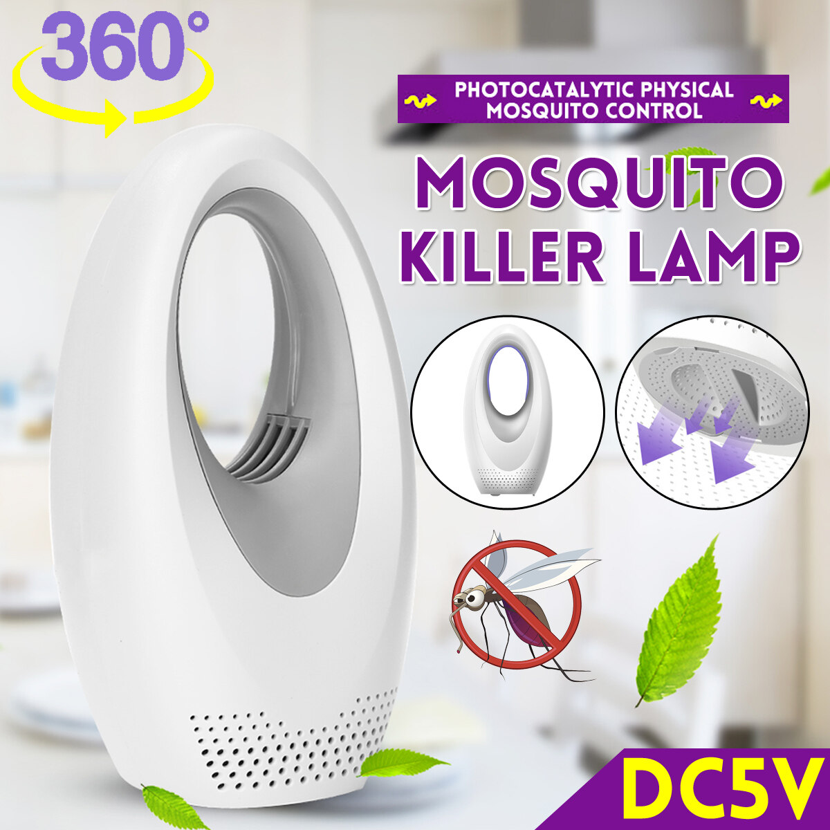 Generic Electric UV LED Bug Mosquito Killer Camping Fly Catcher Killer