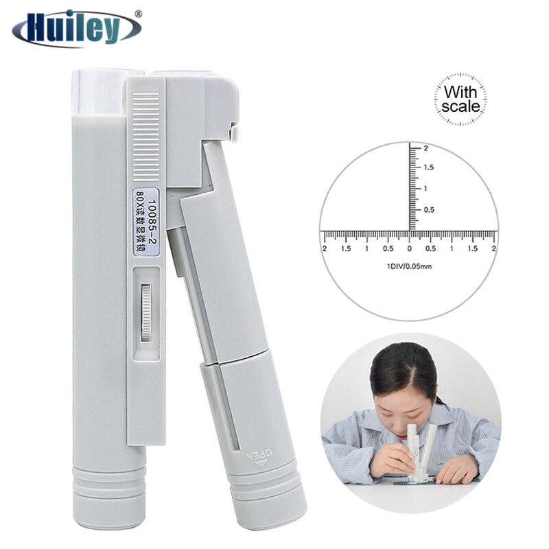 Túi Xách Tay Kính Hiển Vi, 40X 80X 100X 150X Trắng Mini Magnifier, Đọc Quy Mô Kính Lúp Có Đèn LED Gập Lại Được Chiếu Sáng