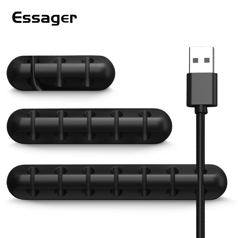 Essager Dụng cụ kẹp gọn quản lý các dây cáp dây nối chuột dây sạc dây tai nghe có thể để trên bàn làm việc (vui lòng chọn sản phẩm phù hợp) - INTL