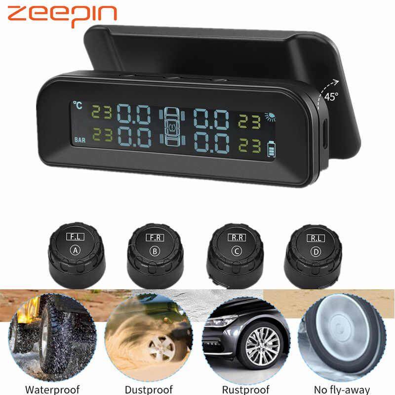 Original ZEEPIN C260 การตรวจสอบแรงดันยางรถยนต์ระบบโซลาร์tpms Universal Real - time Tester หน้าจอ LCD 4 เซ็นเซอร์ภายนอก