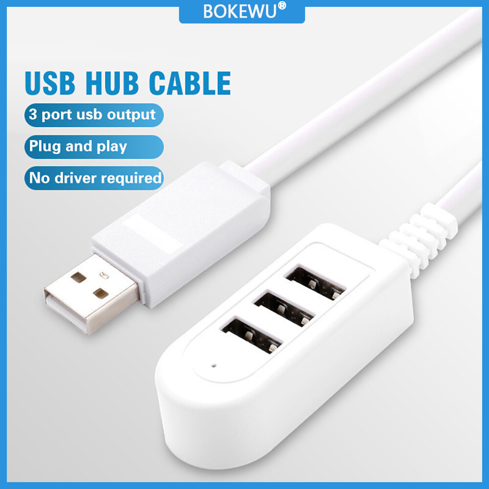 BOKEWU Bộ Chia Cổng USB 3 Cổng 1.2M Cáp Sạc Truyền Dữ Liệu USB Cho Máy Vi Tính Máy Tính Xách Tay Bộ Chuyển Đổi Cáp Nối Dài USB